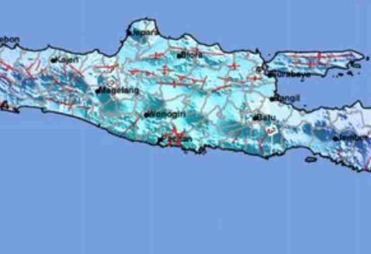 Peta episenter gempa Pacitan BMKG