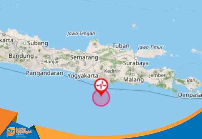 Peta pusat gempa Pacitan BMKG