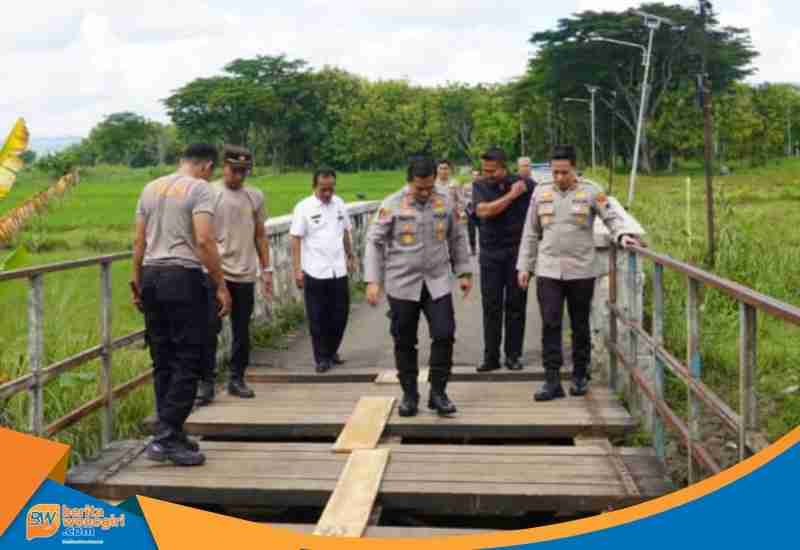 Kapolres Wonogiri tinjau Jembatan Kali Sambi