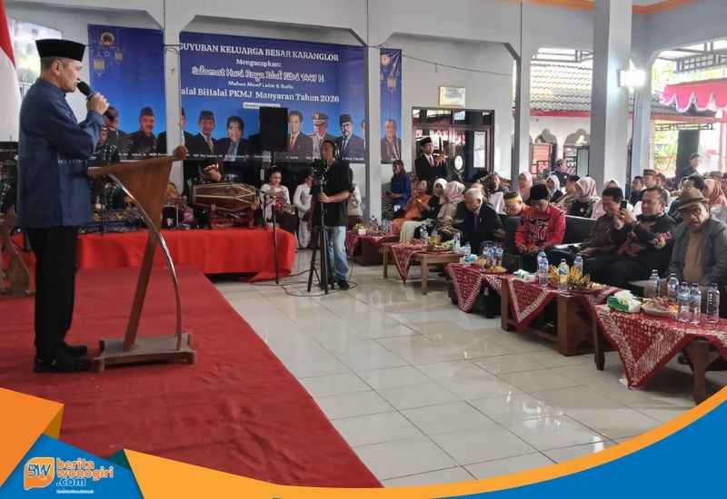 Bupati Wonogiri Setyo Sukarno memberikan sambutan di acara Halal Bi Halal PKMJ