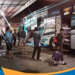 Bus mudik gratis Jateng tiba di Terminal Giri Adipura Wonogiri malam hari