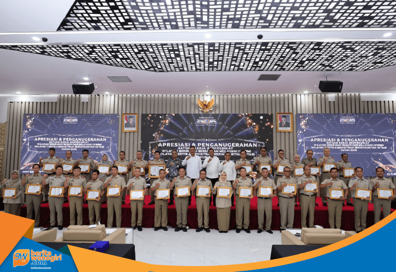 Acara penghargaan WBBM dan WTAB 2026 ATR BPN di Aula Prona