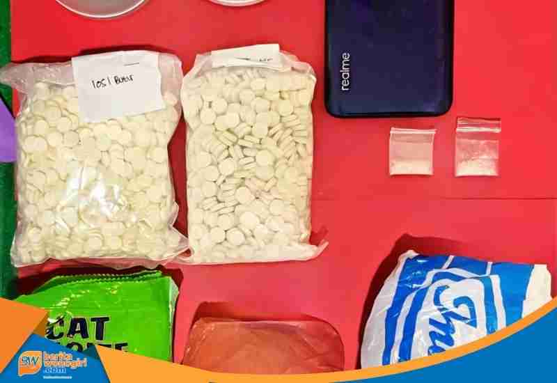 Barang bukti sabu 1,23 gram dan 2.049 pil Yarindo hasil pengungkapan Polres Wonogiri