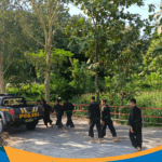 Personel Polres Wonogiri amankan longmarch PSHT di Purwantoro.