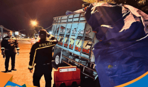 Kondisi truk Mitsubishi Colt ringsek setelah kecelakaan maut Wonogiri.