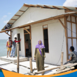 Penampakan rumah apung bantuan Pemprov Jateng di pesisir Demak.