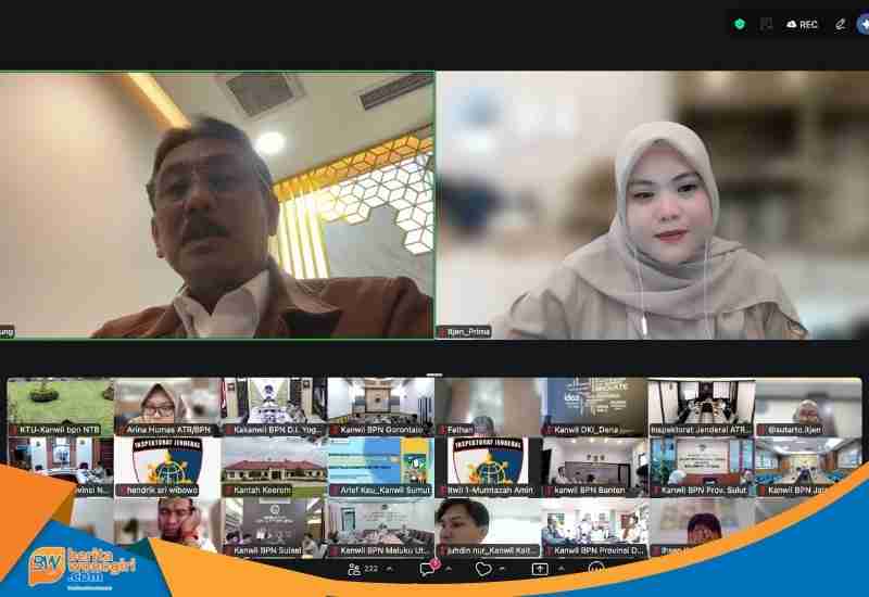 Sekjen ATR/BPN Dalu Agung Darmawan saat memberikan arahan webinar.