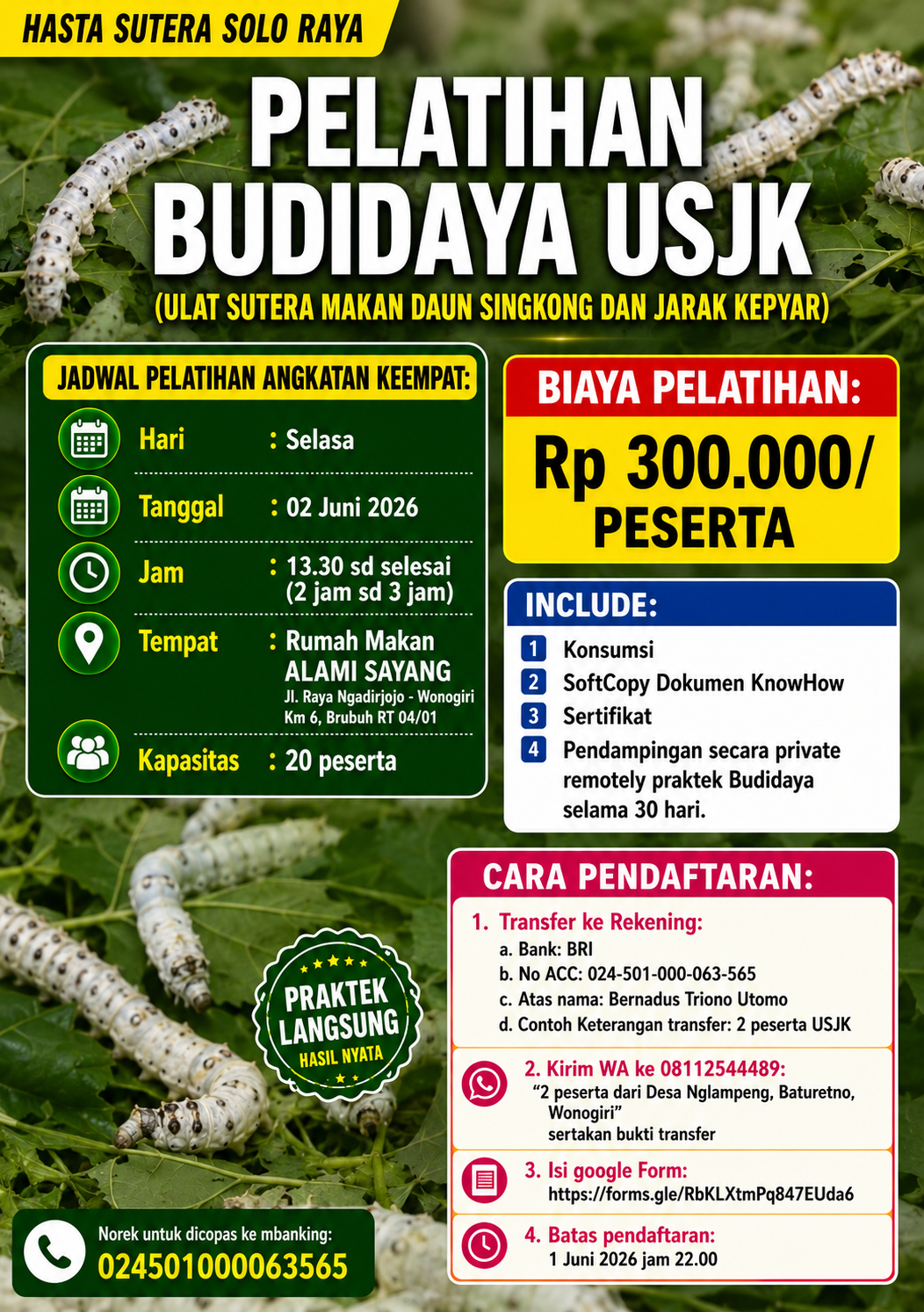 Poster Pelatihan Budidaya USJK