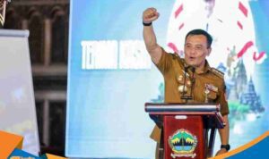 Gubernur Jawa Tengah Ahmad Luthfi memberikan arahan dalam Rembug Pembangunan 2026 di Kudus.