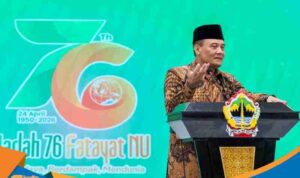 Gubernur Jateng Ahmad Luthfi memberikan pidato pada Harlah Fatayat NU di Gedung Gradhika Bhakti Praja.