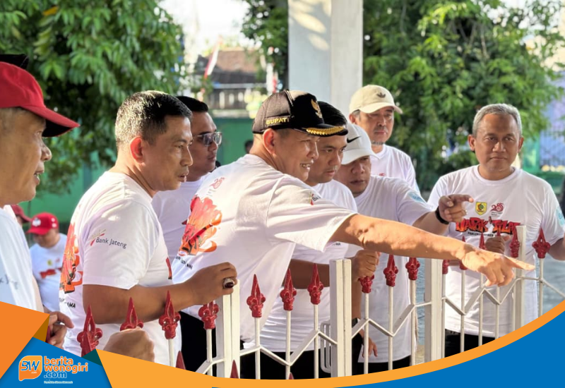 Bupati Wonogiri Setyo Sukarno memberikan sambutan di acara Bakso Wonogiri Mendunia.