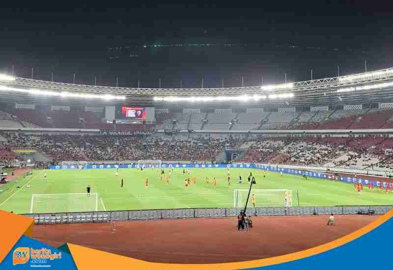 Suasana Stadion Utama Gelora Bung Karno Jakarta jelang laga FIFA Match Day.