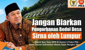 Anggota Komisi V DPR RI Fraksi PKS, Dr. H. Hamid Noor Yasin, M.M., saat mendesak Kementerian PU mengatasi darurat sedimentasi Waduk Gajah Mungkur.
