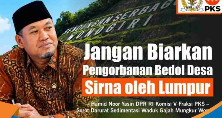 Anggota Komisi V DPR RI Fraksi PKS, Dr. H. Hamid Noor Yasin, M.M., saat mendesak Kementerian PU mengatasi darurat sedimentasi Waduk Gajah Mungkur.